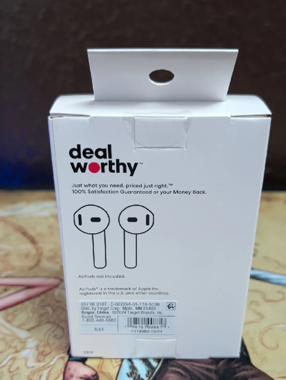 Dealworthy Black Earbud Case Cover for AirPods 1st & 2nd Gen